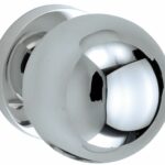 Knopkruk op geveerd rozet Kogel 50mm/Vivo glans chroom