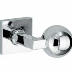 Knopkruk op geveerd rozet verdekt Bauhaus glans chroom