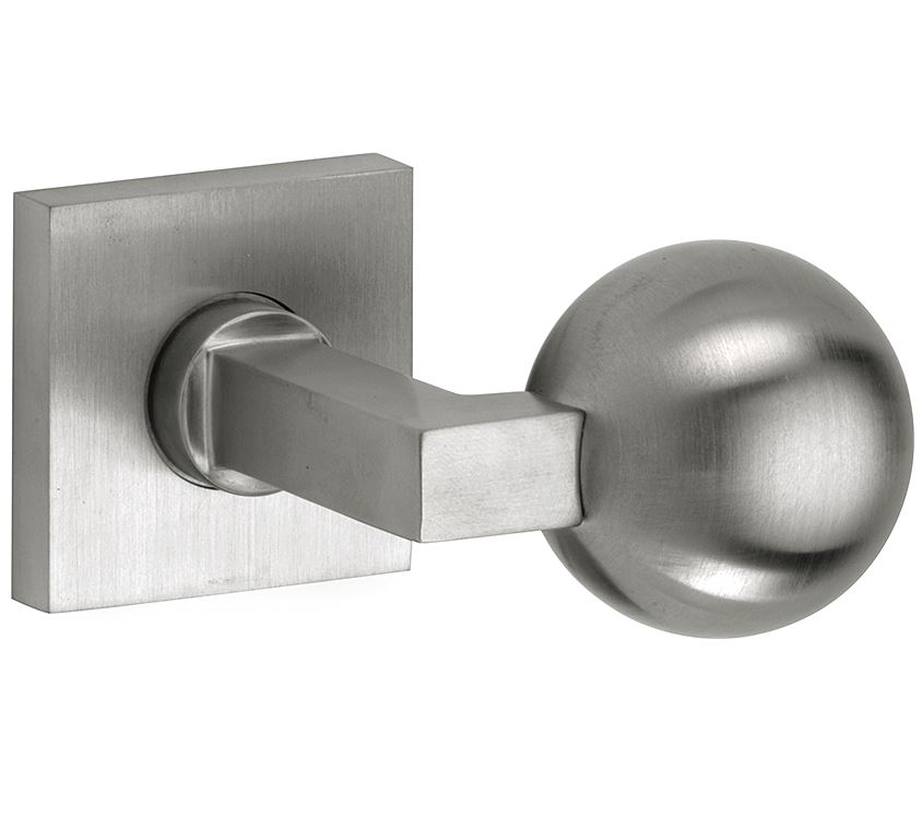 Knopkruk op geveerd rozet verdekt Bauhaus mat nikkel ongelakt