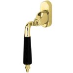 SKG2 Draaikiepgarnituur afsluitbaar Antique ebben/Smal Links messing gelakt