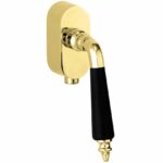 SKG2 Draaikiepgarnituur afsluitbaar Antique ebben/Elegant messing gelakt