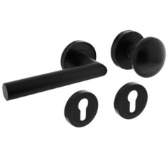 Intersteel wisselgarnituur links Bastian op rond rozet + pc-plaatjes zwart