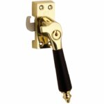 SKG Raamsluiting Met Sluitplaat Rechts Antique ebben messing gelakt