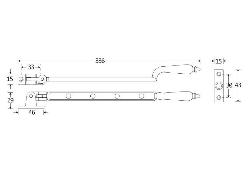 Uitzetijzer Antique ebben glans nikkel