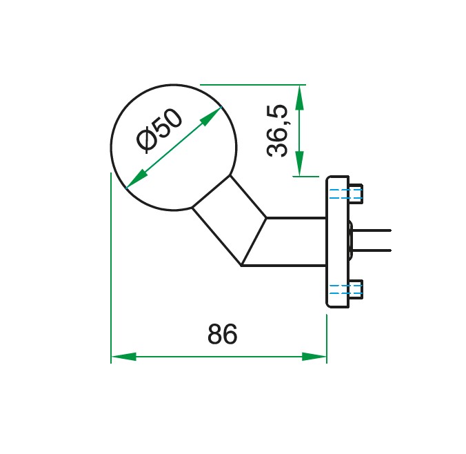 Knop/kruk op rozet Tessa links KL4 knop bol verkropt + PC-plaatjes rvs mat