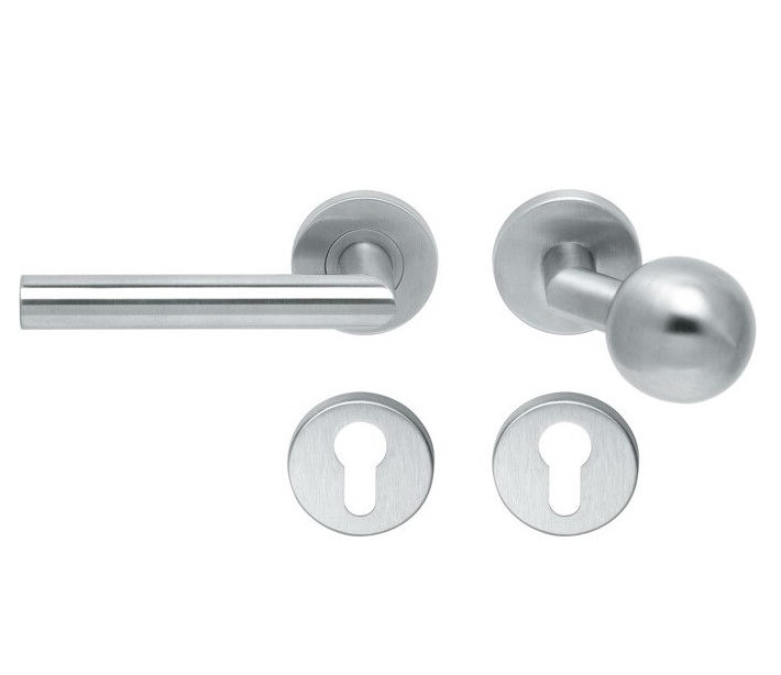 Knop/kruk op rozet Tessa links KL4 knop bol verkropt + PC-plaatjes rvs mat