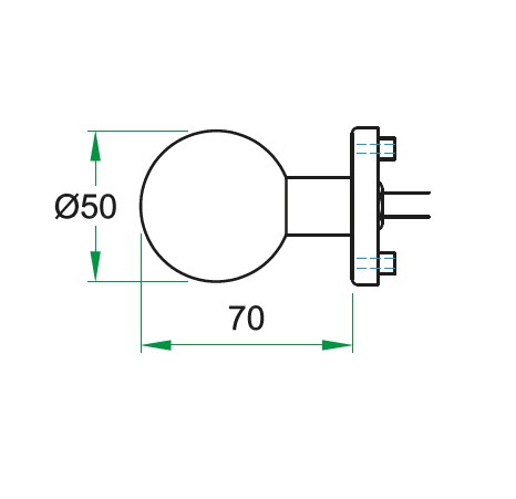Knop/kruk op rozet Tessa rechts KL4 knop bol + PC-plaatjes rvs mat