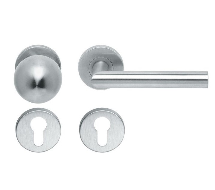 Knop/kruk op rozet Tessa rechts KL4 knop bol + PC-plaatjes rvs mat