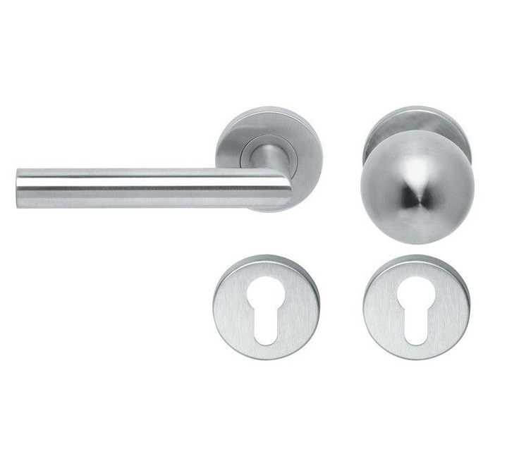 Knop/kruk op rozet Tessa links KL4 knop bol + PC-plaatjes rvs mat