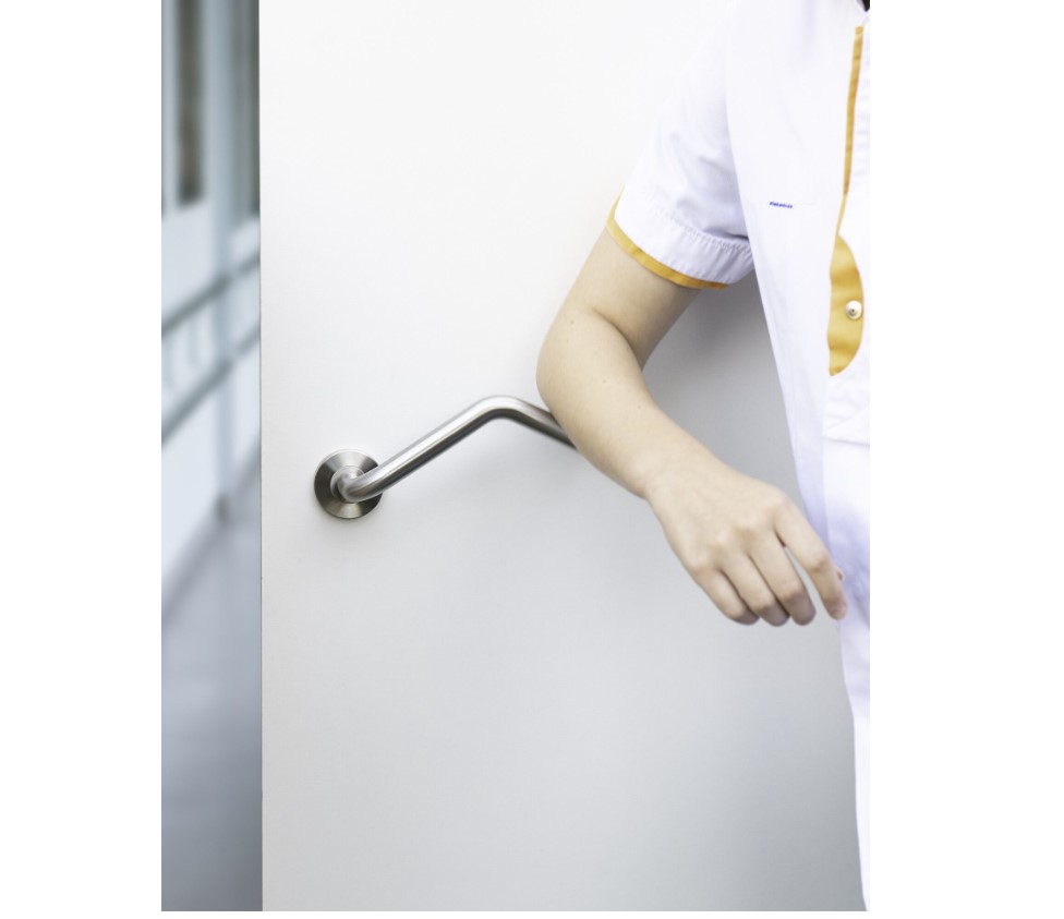 Deurkruk op rozet FLORENCE rvs mat