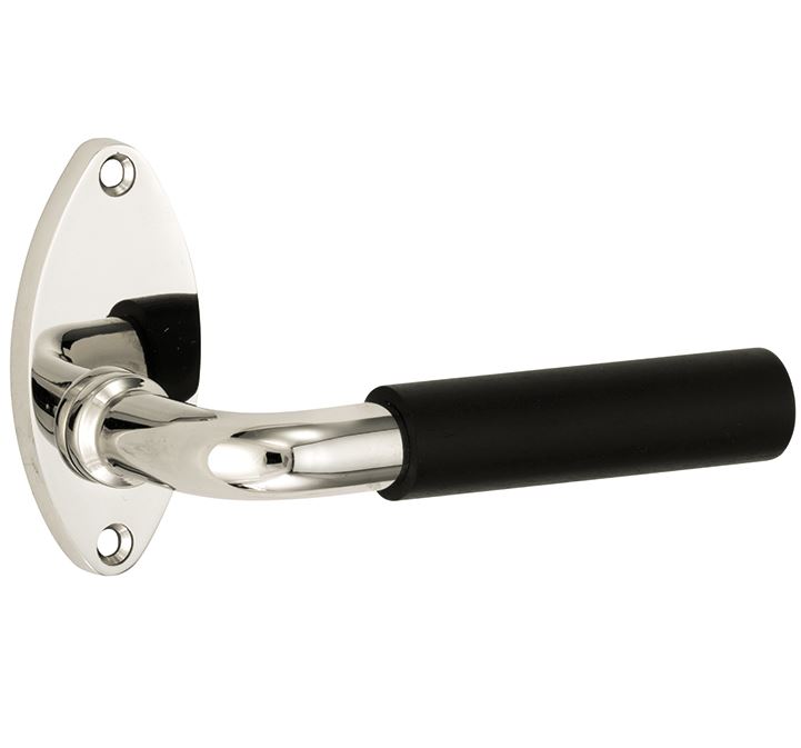 Deurkruk op ongeveerd rozet Frankfurt ebben/elips glans nikkel