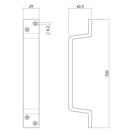 Intersteel Handgreep 200 mm Aluminium F1