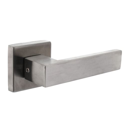 Intersteel Set achterdeurbeslag vierkant deurkruk Amsterdam met massieve rozetten rvs