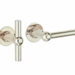 Deurkruk op ongeveerd rozet Chemin de Fer L/T 100mm glans nikkel