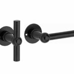 Deurkruk op ongeveerd rozet Chemin de Fer L/T 100mm mat zwart