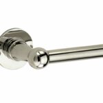 Deurkruk op ongeveerd rozet Chemin de Fer 100mm glans nikkel