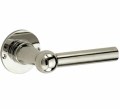 Deurkruk op ongeveerd rozet Chemin de Fer 100mm glans nikkel