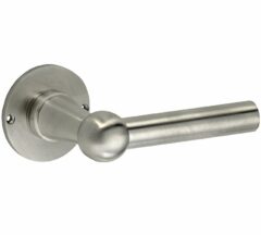 Deurkruk op ongeveerd rozet Chemin de Fer 100mm mat nikkel ongelakt