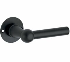 Deurkruk op ongeveerd rozet Chemin de Fer 100mm mat zwart