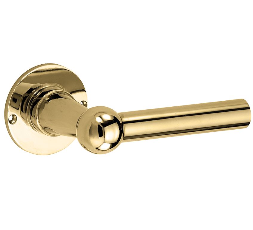 Deurkruk op ongeveerd rozet Chemin de Fer 100mm messing ongelakt