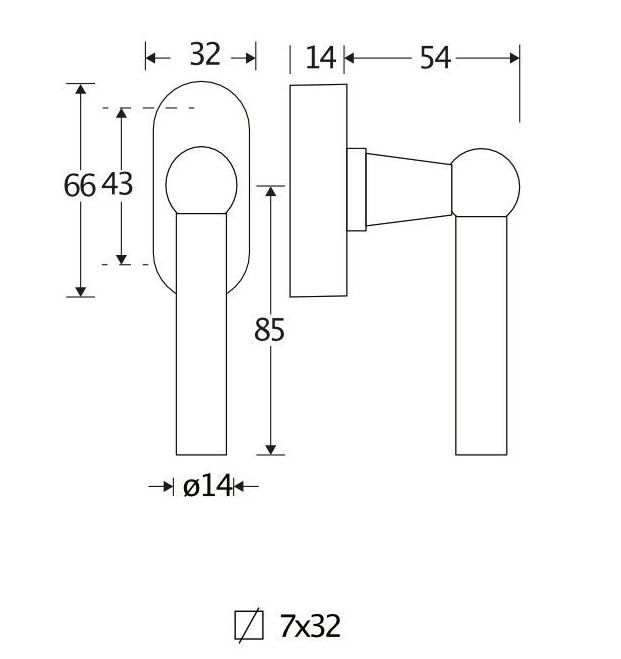 Draaikiepgarnituur Chemin de Fer/Elegant messing ongelakt