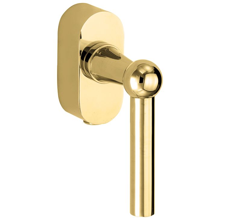 SKG2 Draaikiepgarnituur afsluitbaar Chemin de fer/Elegant messing ongelakt