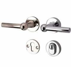 SKG3 kruk/kruk op rozet Chemin de Fer Links + kerntrekbeveiliging glans nikkel/glans chroom