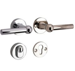 SKG3 kruk/kruk op rozet Chemin de Fer Rechts + kerntrekbeveiliging glans nikkel/glans chroom