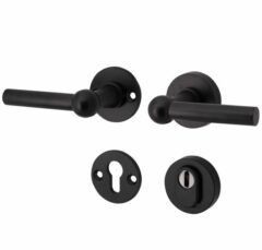 SKG3 kruk/kruk op rozet Chemin de Fer Links + kerntrekbeveiliging mat zwart