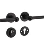 SKG3 kruk/kruk op rozet Chemin de Fer Rechts + kerntrekbeveiliging mat zwart