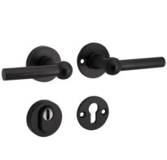 SKG3 kruk/kruk op rozet Chemin de Fer Rechts + kerntrekbeveiliging mat zwart