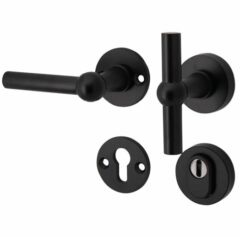 SKG3 knop/kruk op rozet Chemin de Fer Links + kerntrekbeveiliging mat zwart