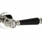 Deurkruk op ongeveerd rozet Nouveau/Elegant glans nikkel