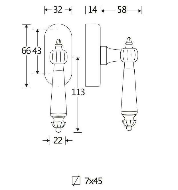 Draaikiepgarnituur Nouveau/Elegant glans nikkel