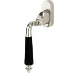 SKG2 Draaikiepgarnituur afsluitbaar Nouveau ebben/Smal Links glans nikkel