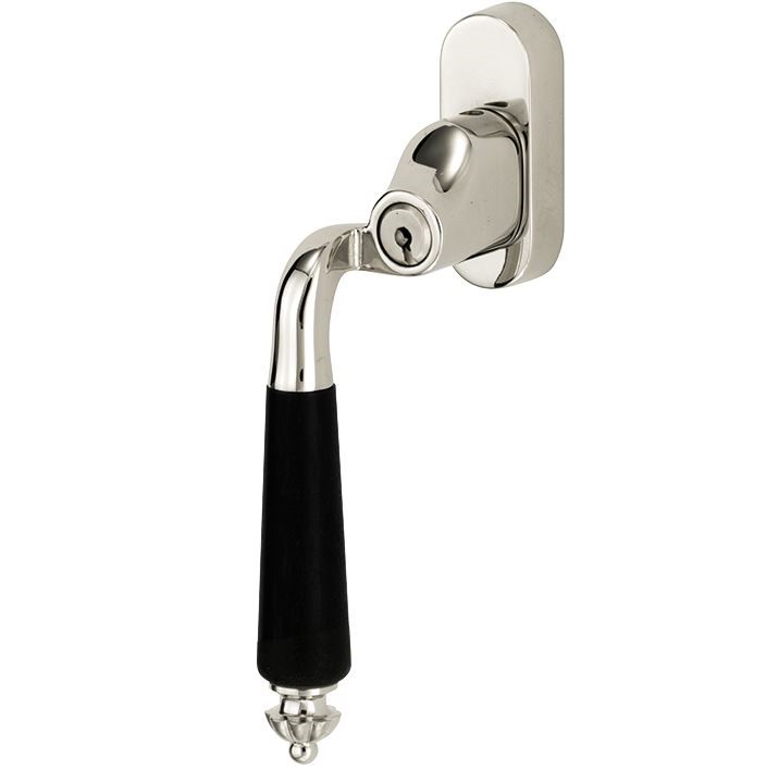 SKG2 Draaikiepgarnituur afsluitbaar Nouveau ebben/Smal Links glans nikkel