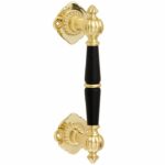 Deurgreep Nouveau ebben messing gelakt