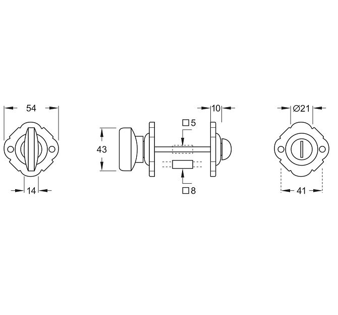 WC-Sluiting 5-8 mm Elegant/Nouveau messing gelakt