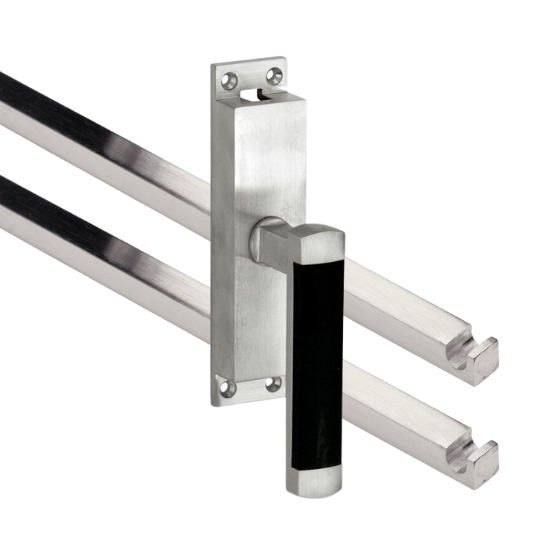 Kruk-espagnolet Dual Rechts Mat Nikkel Ongelakt Inclusief 2 Stangen