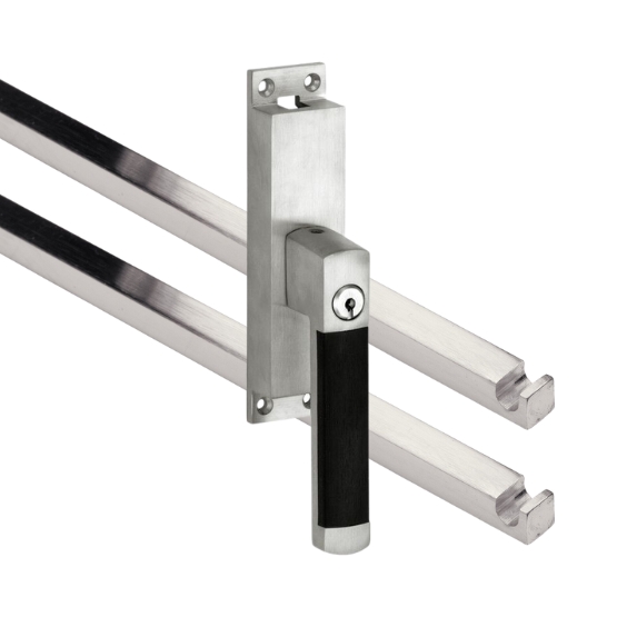 Kruk-espagnolet Afsluitbaar Dual Rechts Mat Nikkel Ongelakt Inclusief 2 Stangen