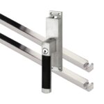 Kruk-espagnolet Afsluitbaar Dual Links Mat Nikkel Ongelakt Inclusief 2 Stangen