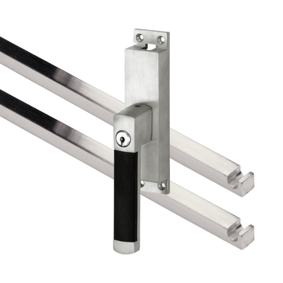 Kruk-espagnolet Afsluitbaar Dual Links Mat Nikkel Ongelakt Inclusief 2 Stangen