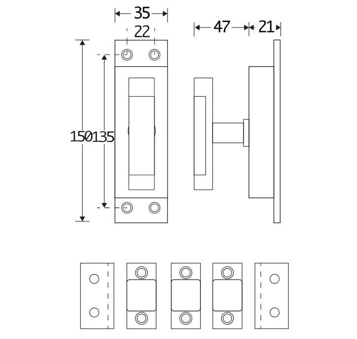 Kruk-espagnolet Dual Glans Nikkel Inclusief 2 Stangen