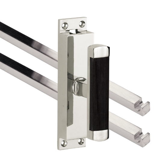 Kruk-espagnolet Dual Glans Nikkel Inclusief 2 Stangen