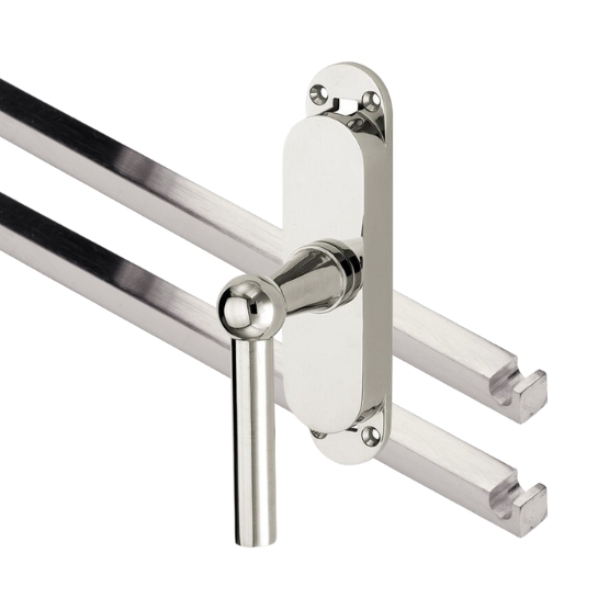 Kruk-espagnolet Chemin de Fer Links Glans Nikkel Inclusief 2 Stangen