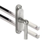 Kruk-espagnolet Chemin de Fer Rechts Mat Nikkel Ongelakt Inclusief 2 Stangen