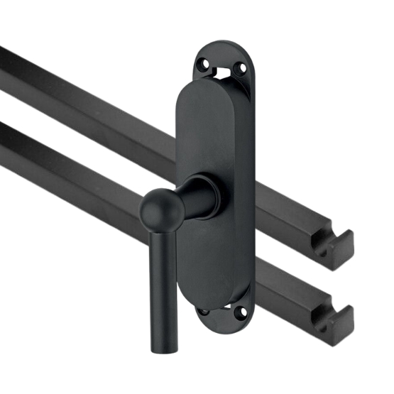 Kruk-espagnolet Chemin de Fer Links Mat Zwart Inclusief 2 Stangen