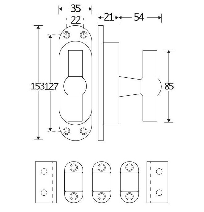 Kruk-espagnolet Chemin de Fer Mat Zwart Inclusief 2 Stangen
