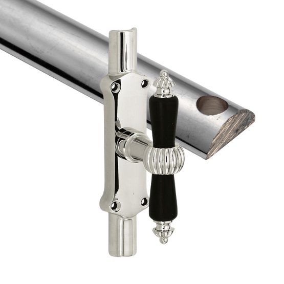 Kruk-espagnolet Nouveau ebben Glans Nikkel Inclusief 1 Stang