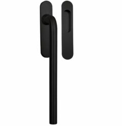 Hef/Schuifdeurbeslag Leona met schuifdeurkom RVS zwart